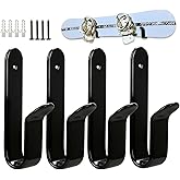 Rolitwils Snowboard Wall Mount Clips - Horizontal Skateboard Wall Mount - Snowboard Display Stand for Room &amp; Garage