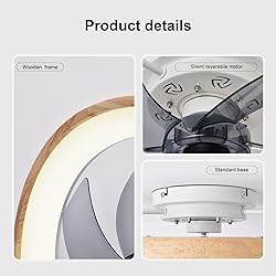 WenineStar 20” Ceiling Fan with Light, Dimmable