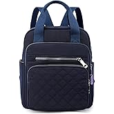 Small Casual Lightweight Backpack for Women, Nylon Hiking Travel Mini Backpack Purse Shoulder Waterproof Daypack (Navy)