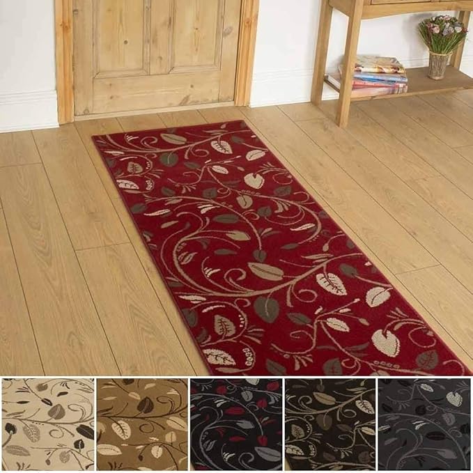 Scroll Hallway Carpet Runner Any Length Between 150cm 600cm Beige