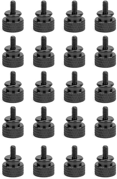 Hyuduo 20PCS Aluminum Alloy Thumb Screws 6-32 Thread Black Anodized Hand-Tighten