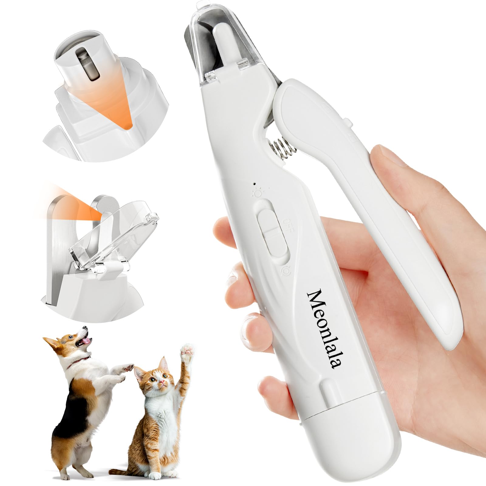 Photo 1 of (missing pieces) Meonlala 2-in-1 Dog Nail Trimmers & Dog Nail Grinder with 2 LED Lights, Ultra-Quiet, USB Rechargeable, Multiple Grinding Methods,