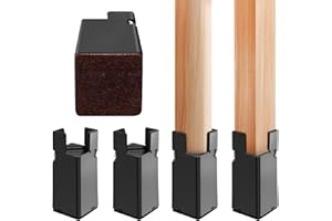 xiskt Bed Risers Adjustable 4 Inch Furniture Risers with Screw Clamp, Heavy Duty Risers for Chair Desk Sofa Tables Couch, Fit Furniture Legs Diameter from 0.8''–1.4'' Lifts up to 20,000 lbs (4 Pack)
