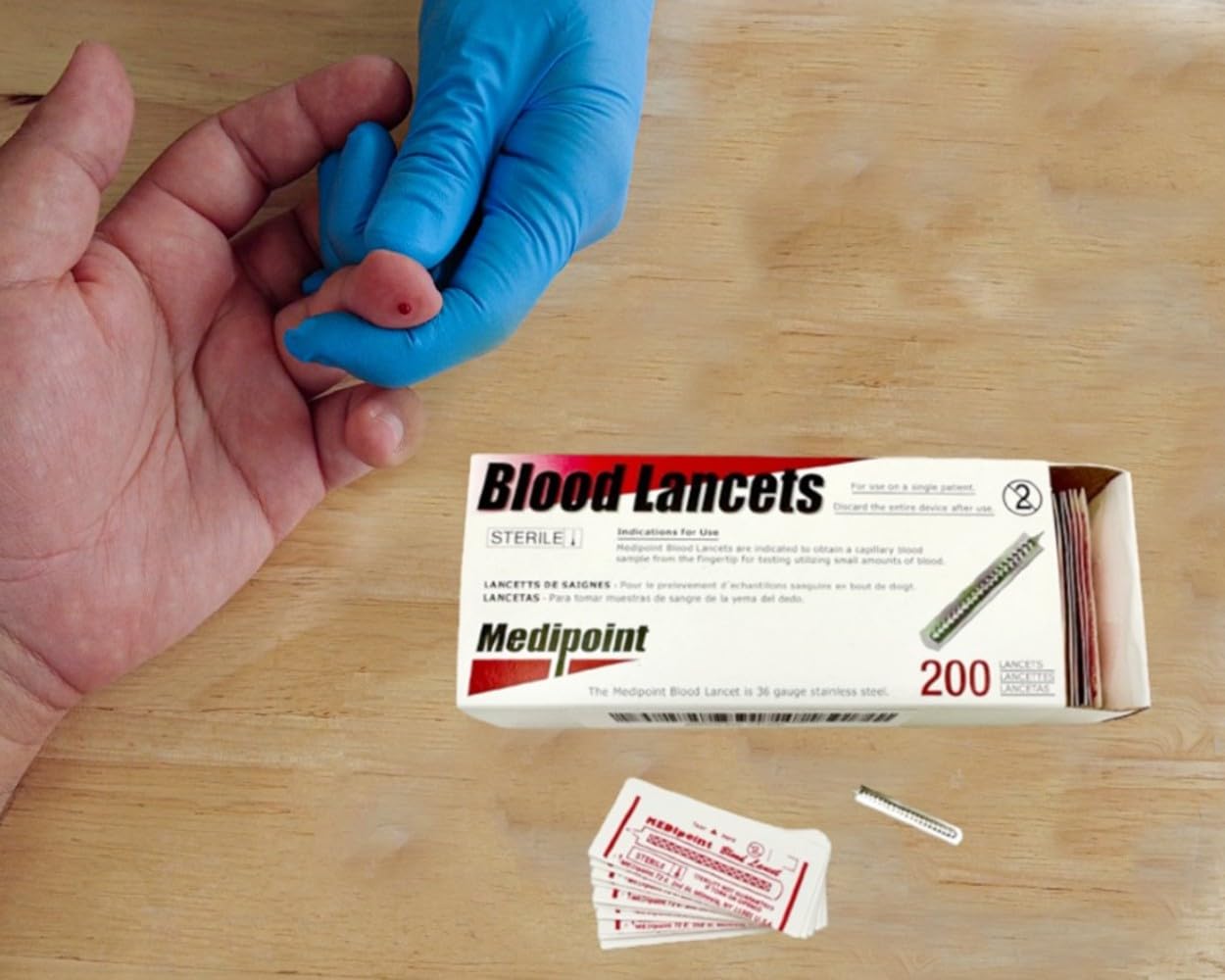 MEDIpoint Stainless Steel Lancet, 200 Count