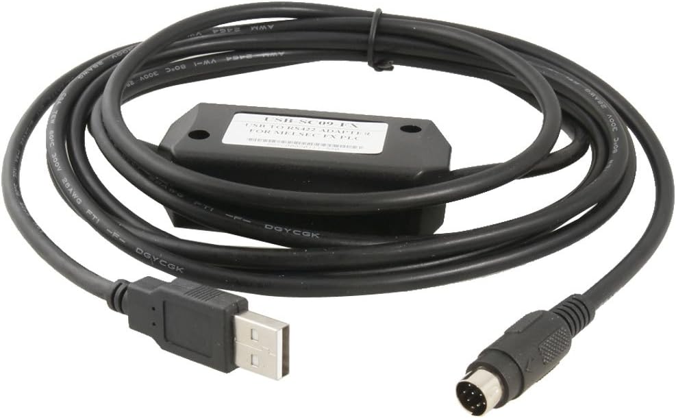 sourcing map Cable de Programación PLC de 3 Metros USB a RS422 para