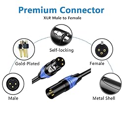 AQOOL XLR Cables 3ft 4 Packs, Standard XLR Male to