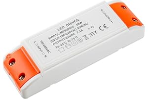 Karyoosi LED Transformer 24V, LED Power Supply 60W 2.5A, LED Driver 110V AC to 24V DC Converter for LED Strip, Spotlight Cabinet Lights, and Indoor Lighting