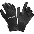 Wetsuit Gloves Neoprene Scuba Diving Gloves Surfing Gloves 3MM 5MM for Men Women Kids, Thermal Anti Slip Flexible Dive Water Gloves for Spearfishing Swimming Rafting Kayaking Paddling