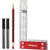 Precision Woodworking Square, Woodworking Scriber Marking Line Ruler 6inch | Carpenter Square with Support, Self Standing for Quick Measurement, Scribe Notch, Reference Square for Layout &amp; Machine Setup