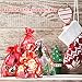 Funkprofi 50 PCS 4x6 Inches Mixed Color Christmas Organza Gift Bags with Drawstring, Jewelry Candy Bags for Wedding Party, Including Patterns of Santa Claus, Christmas Stockings, Christmas Hats etc.