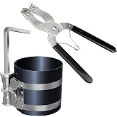 Piston Ring Compressor with Piston Installer Plier,Car Engine Compress Piston Ring Removal Installer Kit, Adjustable Size 2 Inch to 7 Inch Diamete