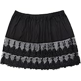 Lace Shirt Extender for Women Plus Size Underskirt Elastic Waist Half Slip Mini Skirts