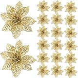 SATINIOR 20 Pieces Glitter Christmas Tree Ornaments