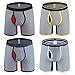 KEFITEVD Men's Breathable Cotton Underwear No Ride up Classic Stripe Soft Boxer Briefs