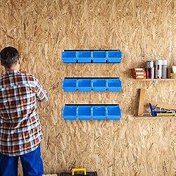 Ultrawall 12 PCS Bins & 3 Rails, Plastic Hanging