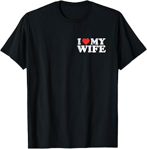 I Heart Love My Wife Retro Vintage Funny Cool Husband Women T-Shirt