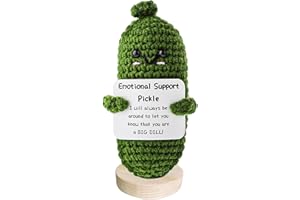 Gwindrise Emotional Support Pickle with Stand, Birthday Gifts for Women, Emotional Support Plush Gifts for Friends, Small Gifts for Mom Grandma Sister Coworker, Handmade