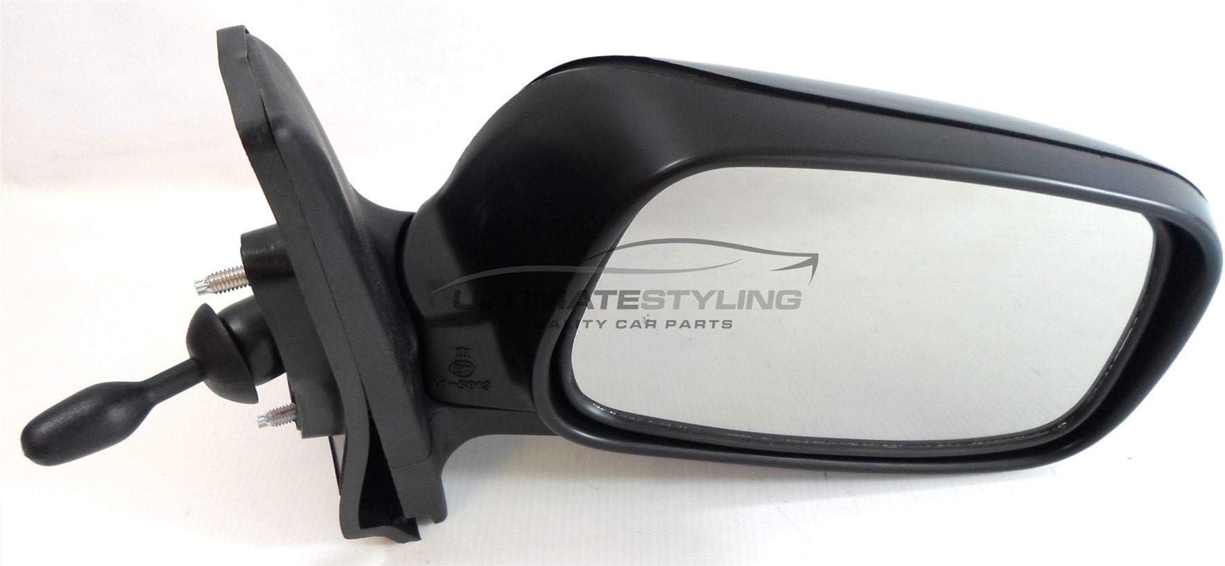 Ultimate Styling Replacement Cable None Power Folding Wing Door Mirror With Non-Heated Glass With Paintable - Black Mirror Cover Cap Side Of Product Drivers Side (RH)