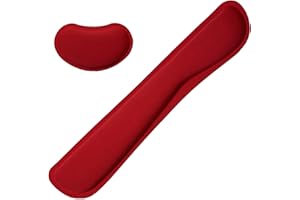 LIZPARE Keyboard Wrist Rest Mouse Wrist Support Set, Memory Foam Wrist Rest Pad for Computer Laptop Keyboard Mouse, Ergonomic Wrist Cushion Support for Typing Pain Relief, Gaming Home Office, Red