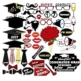 PBPBOX Graduation Photo Booth Props 2017 Graduation Party Decorations 46PCS