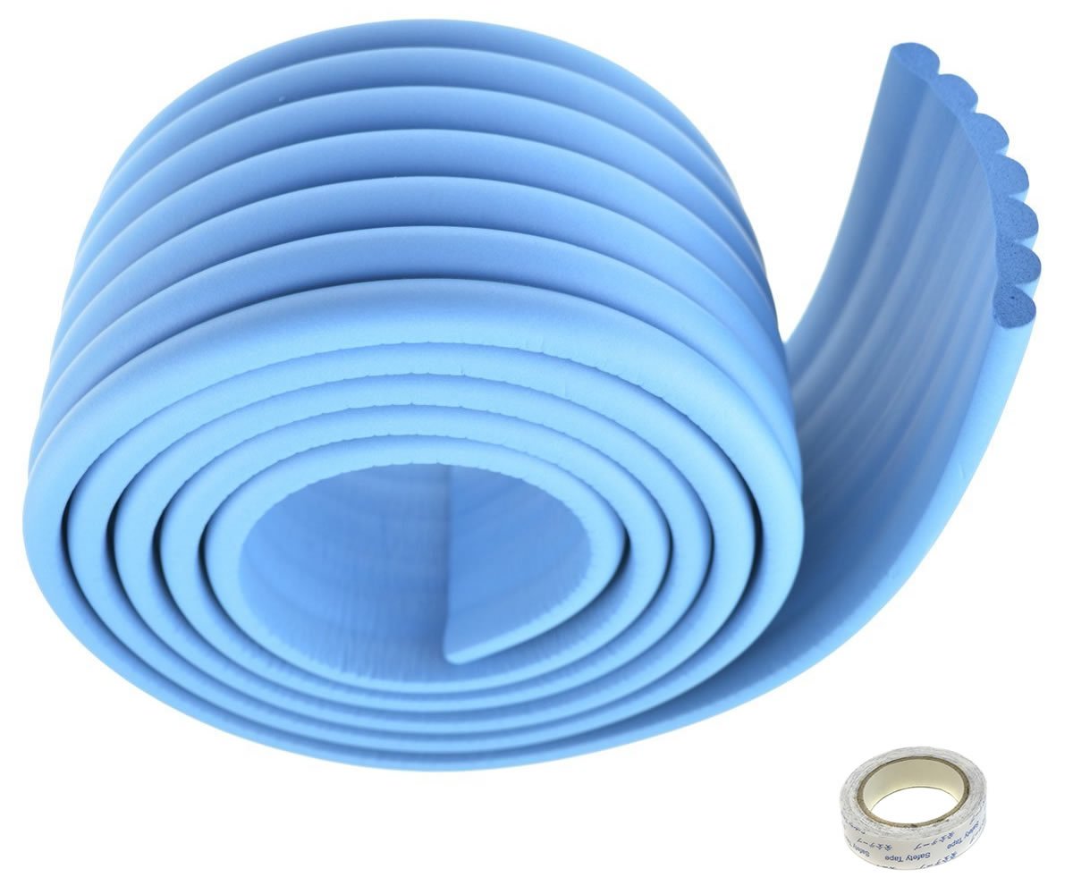 TUKA Multi-Purpose Foam Protector Kit, 2M x 80mm, Universal Anti Collision Protector, Safety of Child Baby Senior | Thick Childproofing Safety Protection Securing Objects and Surfaces. TKD7002 blue