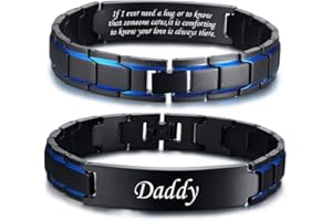 VNOX Personalized Stainless Steel Link Bracelet for Men Elegant Two-Tone Square Link Chain Bracelet for Men Dad Wristband Adjustable