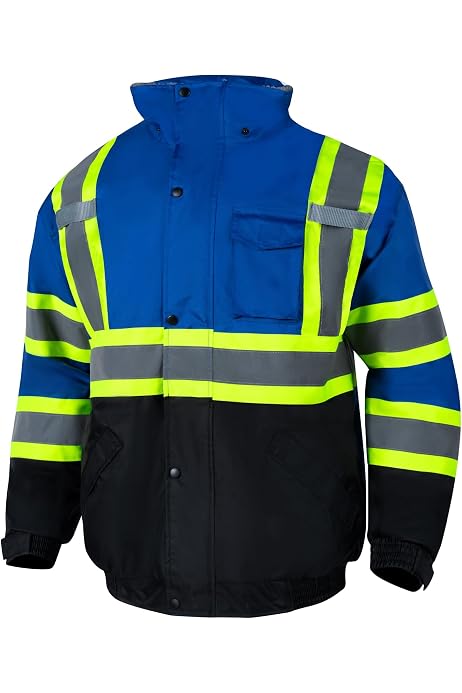 Wantdo Men's Hi-Vis Reflective Hoodie - Fleece Lined Safety Sweatshirt With 360° Reflective Tape