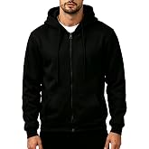 JIHUILAI Men's Fleece Hoodies with Zipper Lightweight Long Sleeve Active Mens Jackets Sports Full Zip Sweatshirts, S-3XL