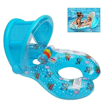 Qin Keji Mother Baby Float Avec Bébé Avec Pare Soleil Gonflable De
