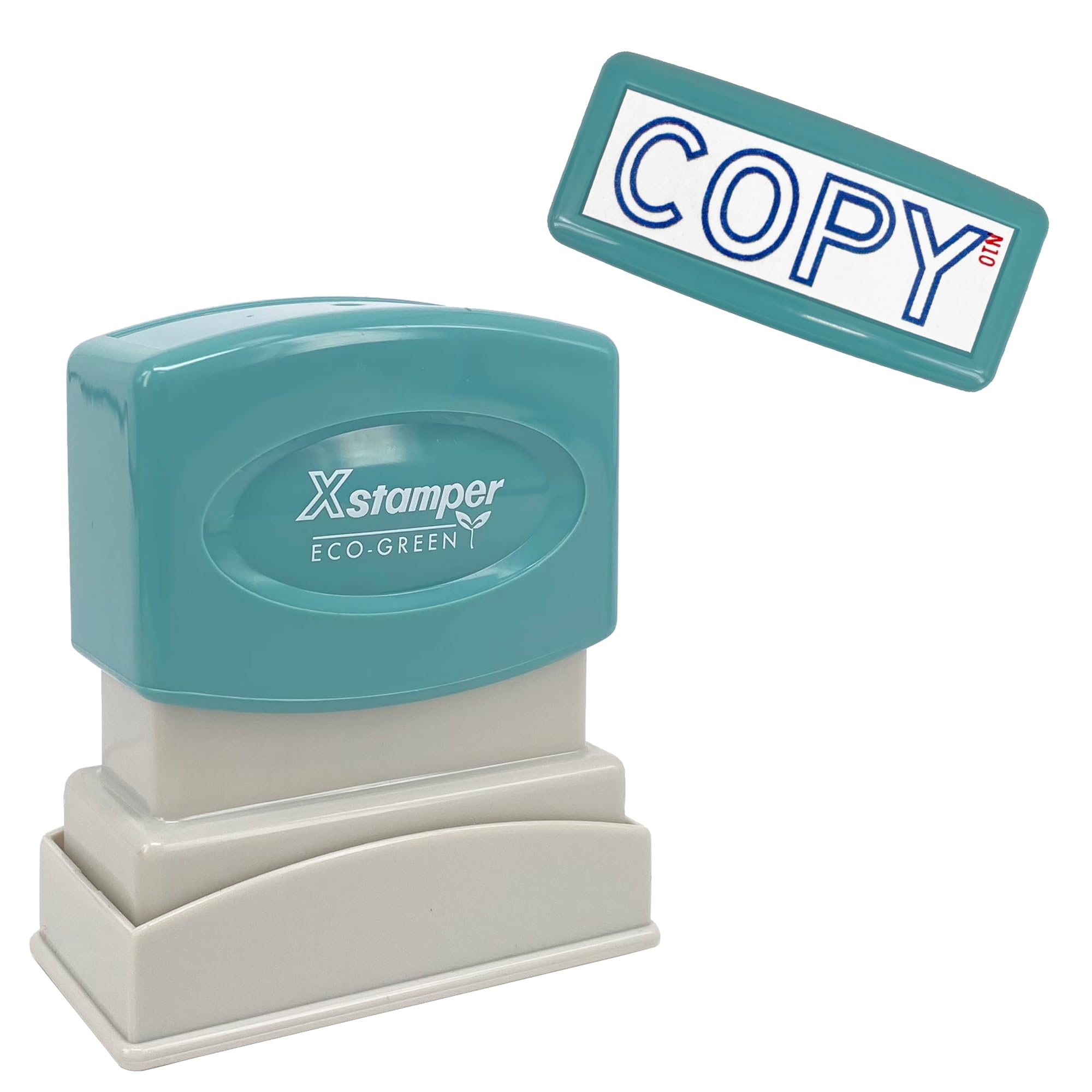 Xstamper Ink Stamp, Copy. Blue Ink (Impression Size: 13 x 42mm). Pre-Inked Stamper for Office or Business Use - Genuine Xstamper Self Inking Stamps — image 1