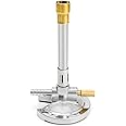 QWORK Lab Bunsen Burner with Flame Stabilizer and Gas Regulator, Threaded Needle Valve, for Lab Heating & Propane & Natural Gas, Heating Tool