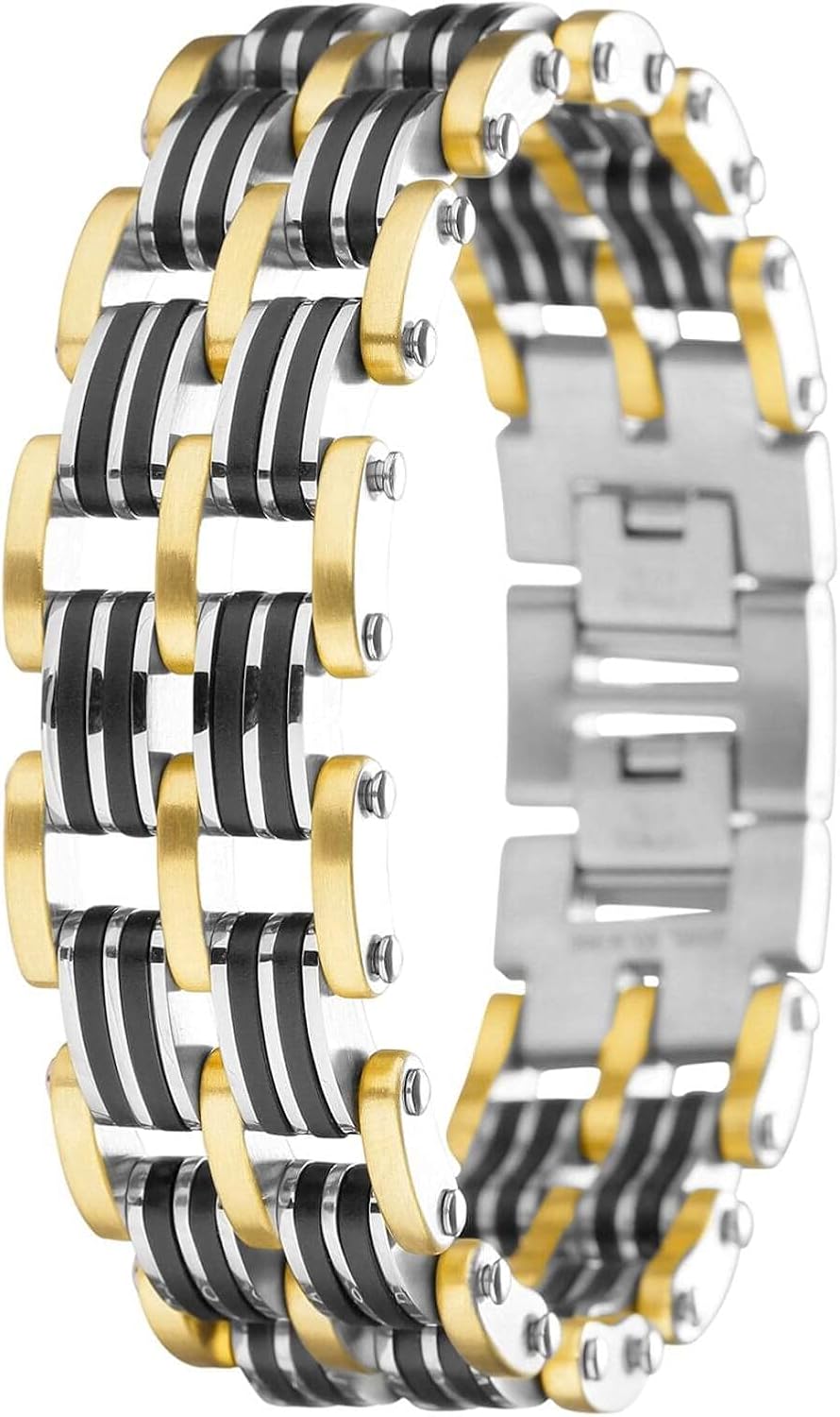 Invicta 30342 Men's Elements Yellow Gold, Black & Silver Tone Bracelet: Watches