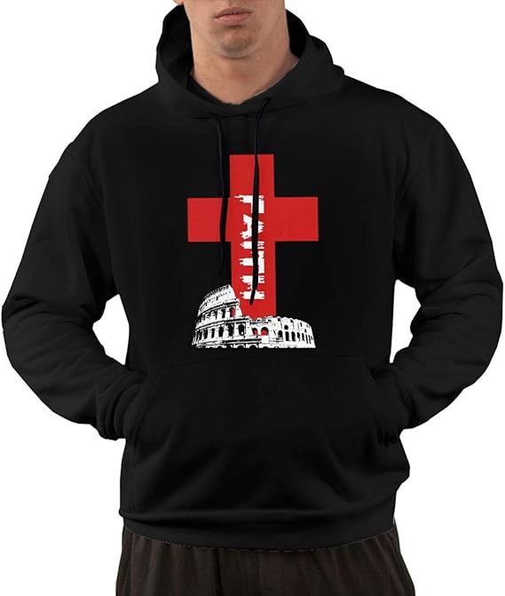 Men's Hoodie Hooded Sweatshirt Roman Religious Cross Faith