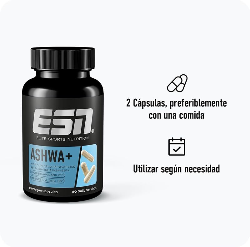 Ashwa + extracto patentado de raíz de Ashwagandha KSM-66®, 120 cápsulas