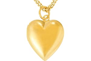 LIFETIME JEWELRY Heart Necklace Locket [ Plain Simple Gold Locket and 18 inch Chain ] 20X More 24k Plating Than Other Locket Necklace That Holds Pictures