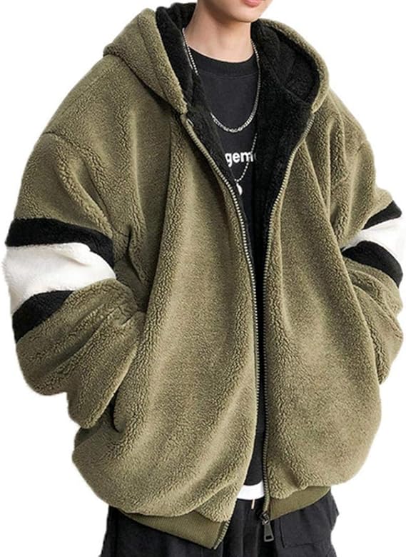 Amazon Tanggo ボアジャケット メンズ アウター ブルゾン フリースジャケット コート 裏起毛 モコモコ 大きいサイズ 厚手 防寒着 カジュアル ゆったり フード付き 冬 コート ジャケット 通販