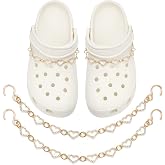 CIKKITZ Blings Shoe Charms for Women, 10Pcs Jewelry Charms Accessories, Pair of LOVE Heart Shoe Chains for Girls, 8Pcs Sparkling Rrhinestone Shoes Decors for Party, Birthday Gift