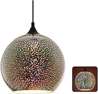 Lámpara de araña multicolor en 3D, fuegos artificiales de color moderno