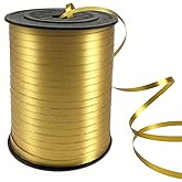 500 Yards Curling Ribbon-Balloon String for Birthday Gift Wrapping,Festival Party Decor,Ribbons & Bows for Christmas New Year Gifts Supplies (Gold)