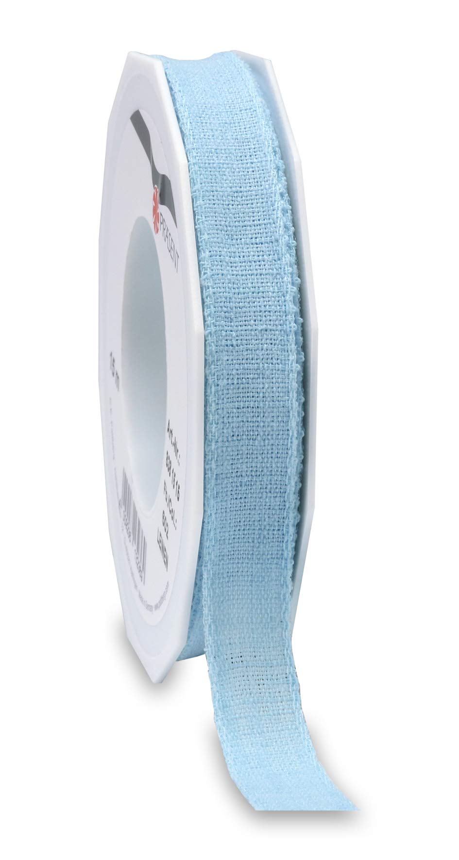 Präsent - Linen Ribbon Light Blue 15-M-roll 15 mm Width