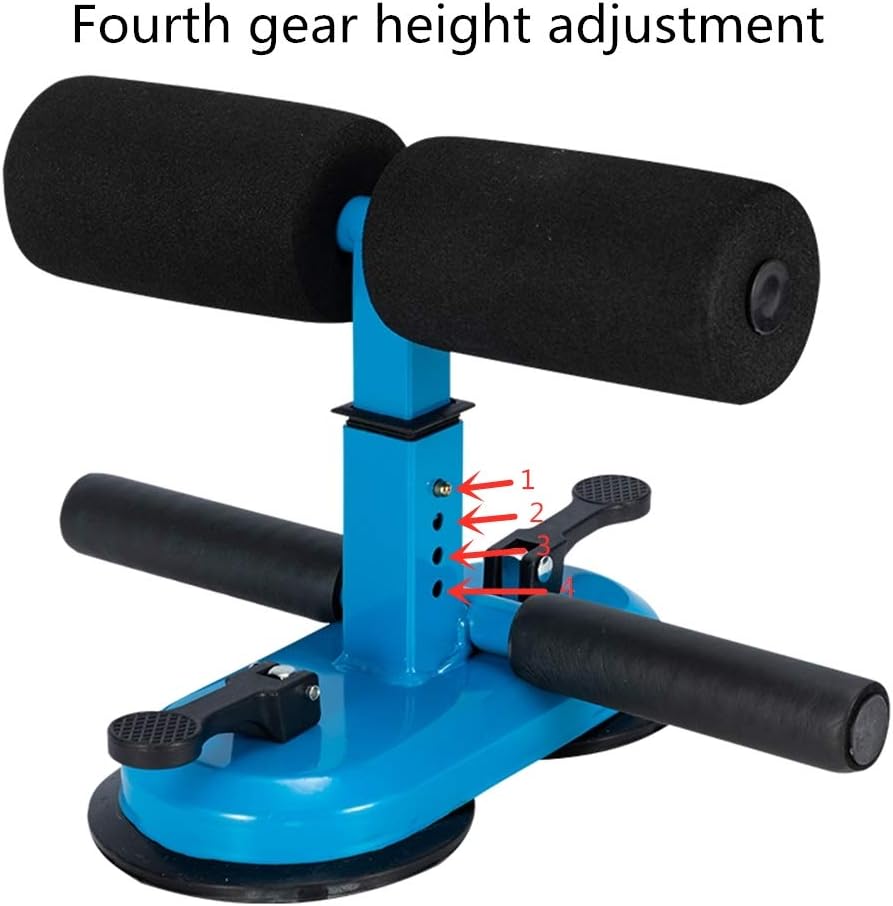 Fesino Upgraded Sit-up Equipment with 2 Suction Cups and 4 Height Adjustments of Muscle Fitness Abdominal Device Suitable for Home Work Travel (Blue) : Sports & Outdoors