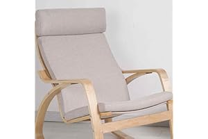 Chair Cushion Replacement - Memory Foam Seat Cushion with Removable Linen Cover, Non-Slip Design for Curved Frame Armchair & 