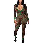 Dancenter Women Christmas Pajamas One Piece Sleepwear Holiday Jumpsuit Romper Party Nightwear