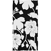 senya Black White Flower Hand Towel Ultra Soft Luxury Towels for Bathroom 30"x15"