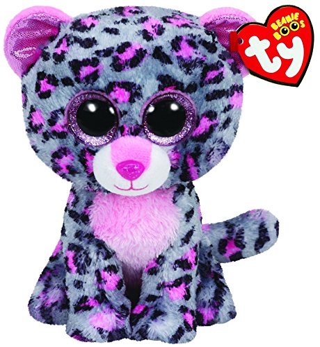 Ty Beanie Boo 6" Tasha The Grey and Pink Leopard