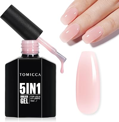 TOMICCA 5-in-1 Builder Nail Gel 15ML Milky Pink UV/LED Extension Gel