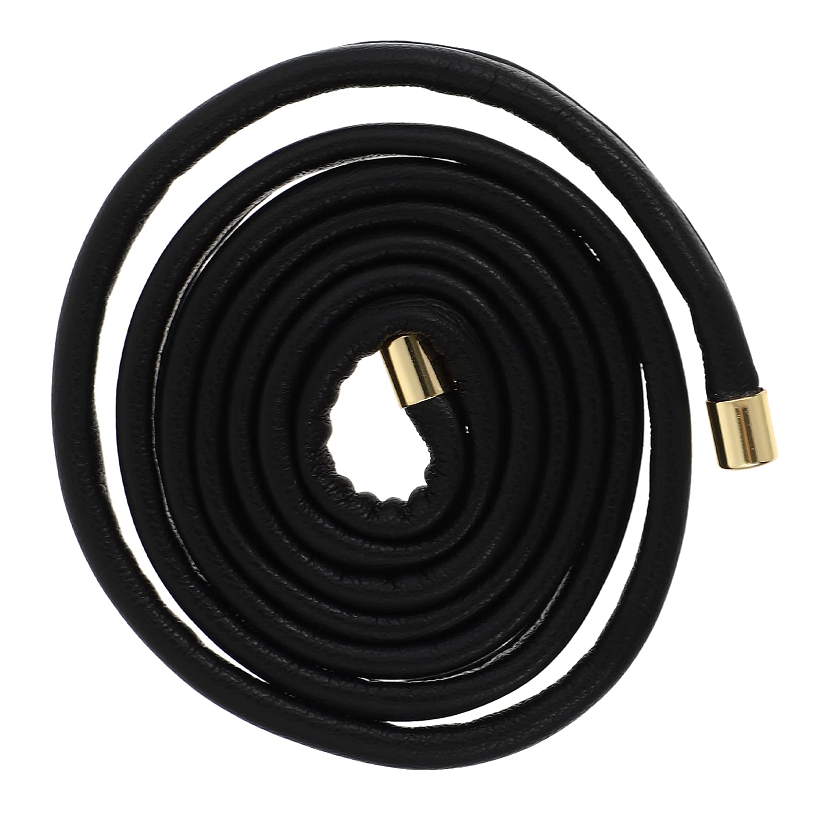 Lurrose 1pc Girl Fashion PU Leather Hair Ties Adjustable Hair- Wire Ponytail Holder Hair Ropes, Black, 73X0.5cm