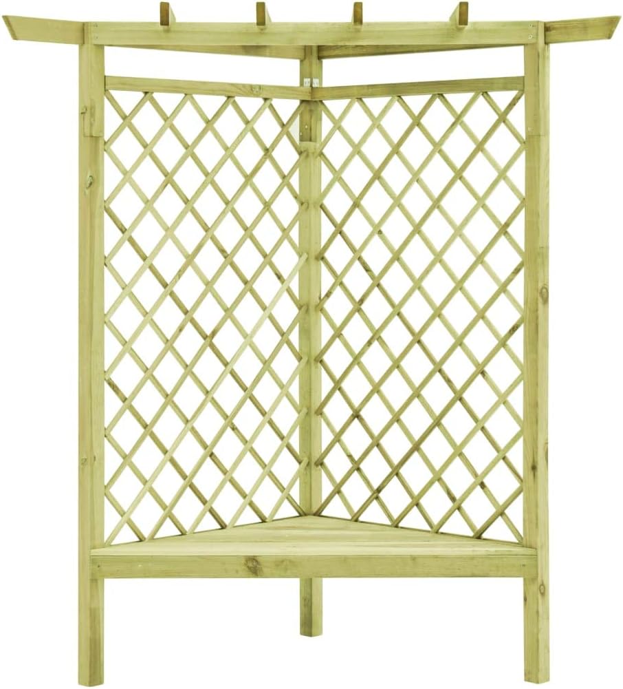 vidaXL Kiefernholz Imprägniert Eckpergola mit Bank ...