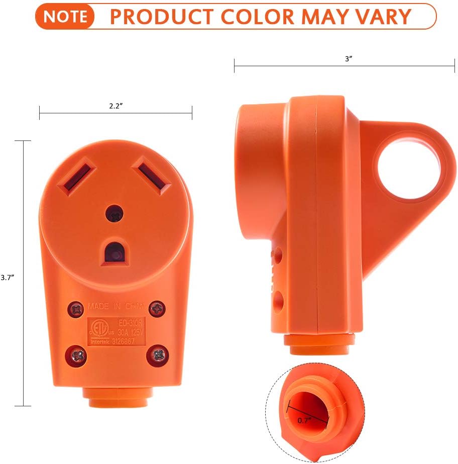 MICTUNING 125V 30Amp Heavy Duty RV Female Replacement Receptacle Plug with Ergonomic Handle: Automotive