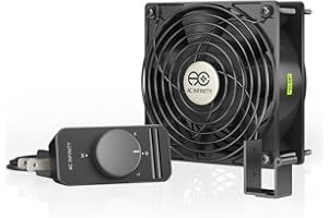 AC Infinity AXIAL S1238, 120mm Muffin Fan with Speed Controller, UL-Certified for Doorway, Room to Room, Wood Stove, Fireplace, Circulation Projects